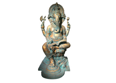 Скульптура под названием "The Giver of Good F…" - Mahesh Chathuranga Ekanayake, Подлинное произведение искусства, Смола