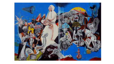 Painting titled "Bhopal Gas Tragedy" by Mahesh Pal Gobra, Original Artwork, Acrylic