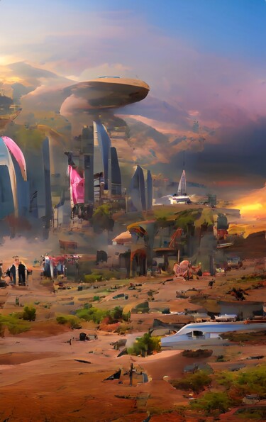 Digital Arts titled "Life on alien planet" by Mahesh Tolani, Original Artwork, Digital Painting