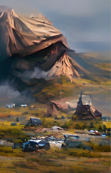 Digital Arts titled "High mountains" by Mahesh Tolani, Original Artwork, Digital Painting