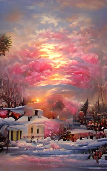 Digital Arts titled "PINK SUNSET" by Mahesh Tolani, Original Artwork, Photo Montage