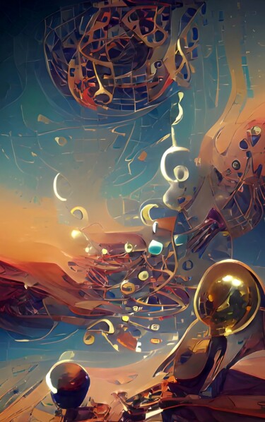 Arte digital titulada "MUSIC OF SPHERES" por Mahesh Tolani, Obra de arte original, Modelado 3D