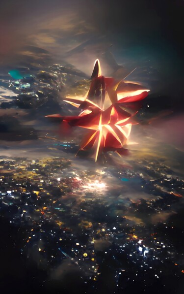 Arts numériques intitulée "STAR BURST IN SPACE" par Mahesh Tolani, Œuvre d'art originale, Modélisation 3D