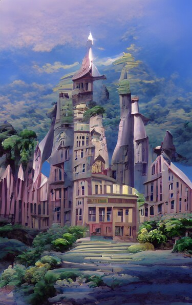 Arte digital titulada "Magic Academy in fa…" por Mahesh Tolani, Obra de arte original, Pintura Digital