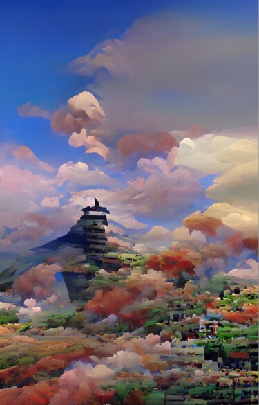 Arte digital titulada "ARTISTIC HILLS" por Mahesh Tolani, Obra de arte original, Pintura Digital