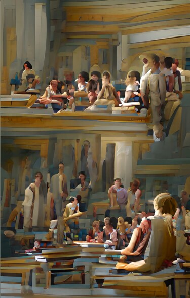 Arte digitale intitolato "SCHOOL OF ATHENS" da Mahesh Tolani, Opera d'arte originale, Lavoro digitale 2D