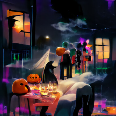 Artes digitais intitulada "A HALLOWEEN NIGHT" por Mahesh Tolani, Obras de arte originais, Trabalho Digital 2D