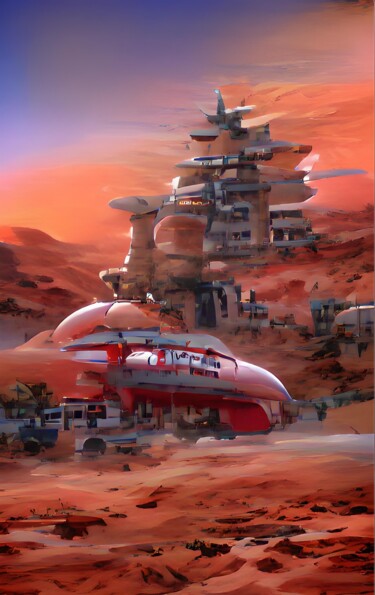 数字艺术 标题为“HOUSE ON MARS” 由Mahesh Tolani, 原创艺术品, 数字油画