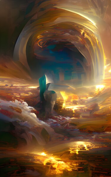 Arte digital titulada "DOOR OF HEAVEN" por Mahesh Tolani, Obra de arte original, Pintura Digital