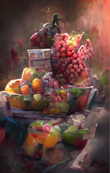 Arte digitale intitolato "fresh fruits 4" da Mahesh Tolani, Opera d'arte originale, Pittura digitale