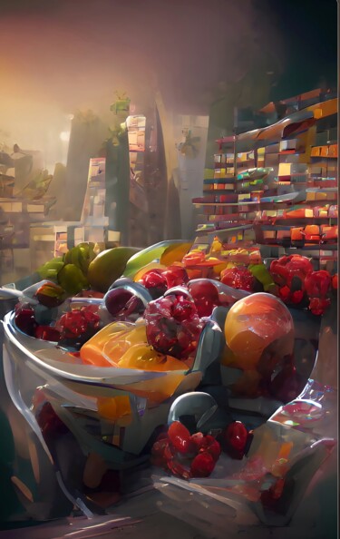 Arts numériques intitulée "fresh fruits 5" par Mahesh Tolani, Œuvre d'art originale, Modélisation 3D