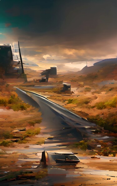 Digital Arts titled "ROAD TO NOWHERE 3" by Mahesh Tolani, Original Artwork, Digital Painting
