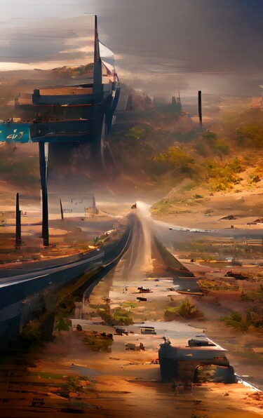 Arte digital titulada "ROAD TO NOWHERE 4" por Mahesh Tolani, Obra de arte original, Pintura Digital