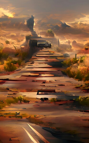 Arte digital titulada "ROAD TO NOWHERE 6" por Mahesh Tolani, Obra de arte original, Pintura Digital
