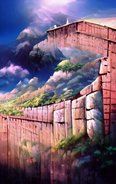 Digital Arts titled "THE WALL 2" by Mahesh Tolani, Original Artwork, Digital Painting