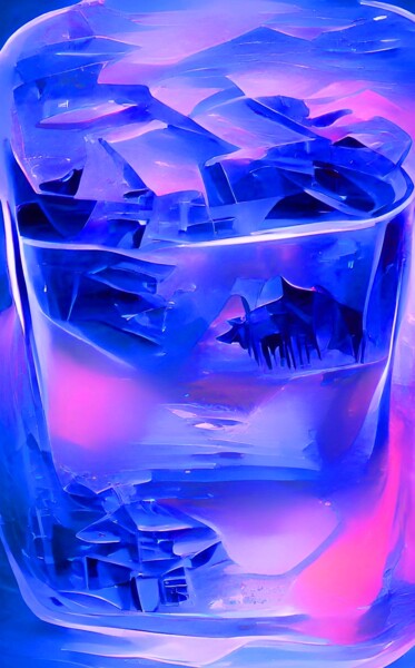 Digital Arts titled "GLASS FULL OF ICE C…" by Mahesh Tolani, Original Artwork, Digital Painting