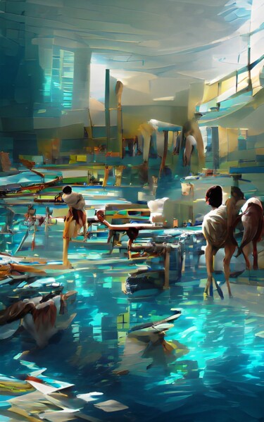 Digital Arts titled "SWIMMING POOL 6" by Mahesh Tolani, Original Artwork, 3D Modeling