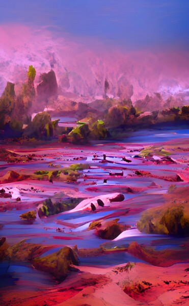 Digital Arts titled "RIVER BEDS 6" by Mahesh Tolani, Original Artwork, Digital Painting