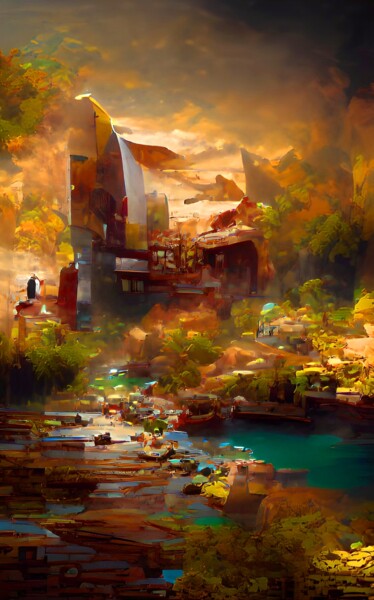 Digital Arts titled "TREASURE LAND  3" by Mahesh Tolani, Original Artwork, Digital Painting