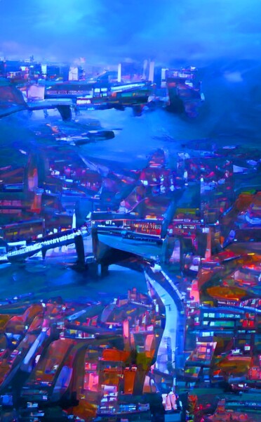 Arte digital titulada "LONDON BRIDGE" por Mahesh Tolani, Obra de arte original, Pintura Digital