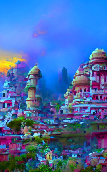 Arts numériques intitulée "RUINED PALACE OF AN…" par Mahesh Tolani, Œuvre d'art originale, Peinture numérique