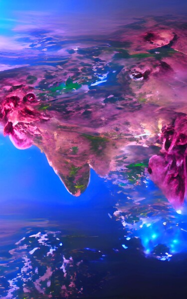 Digital Arts titled "EARTH FROM OUTER SP…" by Mahesh Tolani, Original Artwork, Digital Painting