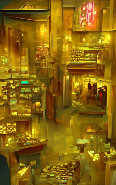 Digitale Kunst mit dem Titel "JEWELLERY STORE 3" von Mahesh Tolani, Original-Kunstwerk, Digitale Malerei