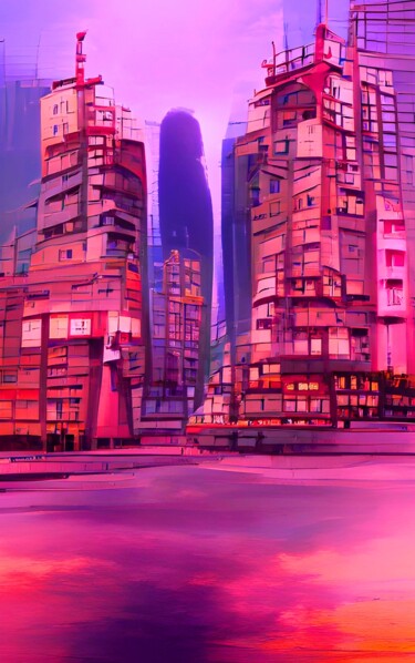 Digital Arts titled "TALL BUILDINGS" by Mahesh Tolani, Original Artwork, Digital Painting