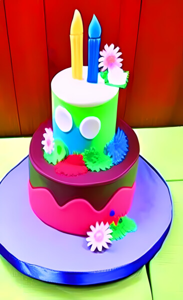 Цифровое искусство под названием "BIRTHDAY CAKES 29" - Mahesh Tolani, Подлинное произведение искусства, Цифровая живопись