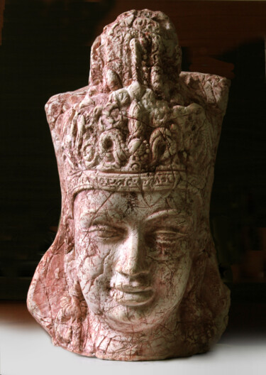 Скульптура под названием "Lord Indra" - Mahesh Anjarlekar, Подлинное произведение искусства, Керамика