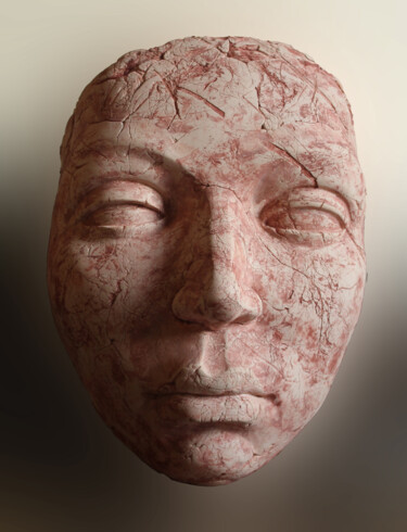 Skulptur mit dem Titel "Portrait of muse" von Mahesh Anjarlekar, Original-Kunstwerk, Keramik
