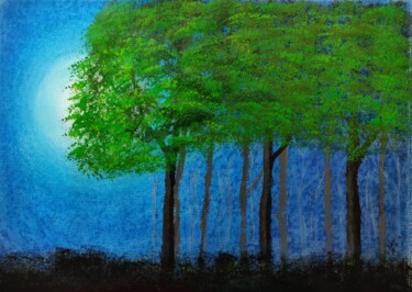 Malerei mit dem Titel "Edge of the Jungle.…" von Mahfuzur Rahman, Original-Kunstwerk, Acryl