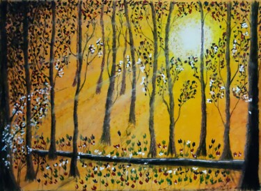 Peinture intitulée "The Ray of the Sun.…" par Mahfuzur Rahman, Œuvre d'art originale, Pastel