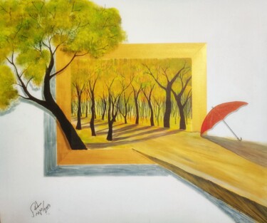 Painting titled "Let's Get Lost" by Mahfuzur Rahman, Original Artwork, Acrylic Mounted on Wood Panel