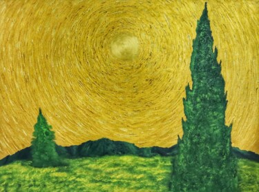 Картина под названием "Nothing Last but Go…" - Mahfuzur Rahman, Подлинное произведение искусства, Акрил Установлен на Деревя…