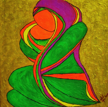 Painting titled "Flourishing Motherh…" by Mahfuzur Rahman, Original Artwork, Acrylic