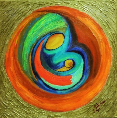 Картина под названием "Flourishing Motherh…" - Mahfuzur Rahman, Подлинное произведение искусства, Акрил Установлен на Деревя…