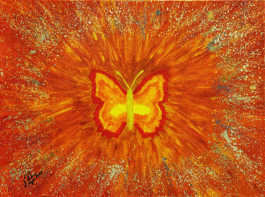 Painting titled "Slapashing Butterfly" by Mahfuzur Rahman, Original Artwork, Acrylic Mounted on Wood Panel