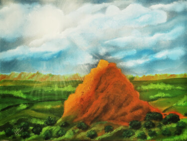 Schilderij getiteld "Rocky Mountain High" door Mahfuzur Rahman, Origineel Kunstwerk, Acryl Gemonteerd op Houten paneel