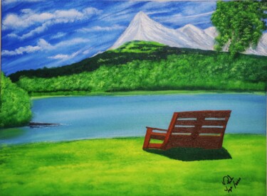 Painting titled "Peace in the Sereni…" by Mahfuzur Rahman, Original Artwork, Acrylic Mounted on Wood Stretcher frame
