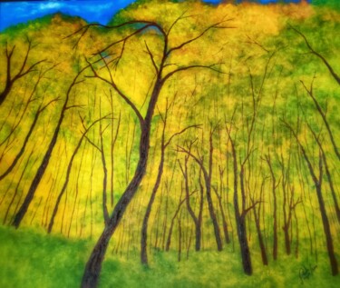 Pintura intitulada "Woods - The Place I…" por Mahfuzur Rahman, Obras de arte originais, Acrílico