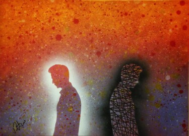 Painting titled "Imprisoned Soul" by Mahfuzur Rahman, Original Artwork, Acrylic