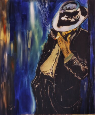 Malerei mit dem Titel "The Dealer Of Pain" von Mahfuzur Rahman, Original-Kunstwerk, Öl