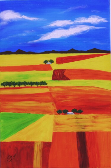 Painting titled "Sky meets the horiz…" by Mahfuzur Rahman, Original Artwork, Acrylic