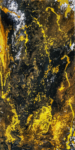 Painting titled "Golden Bohemian I" by Mahfuzur Rahman, Original Artwork, Acrylic