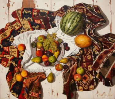 Pintura intitulada "August" por Mahir Rahimov, Obras de arte originais, Óleo Montado em Armação em madeira