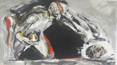 Pittura intitolato "Last night Sheikh w…" da Mahjoob Zohourian, Opera d'arte originale, Acrilico