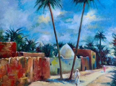 Malerei mit dem Titel "soleil de biskra" von Mahmoud Bekkara, Original-Kunstwerk, Öl