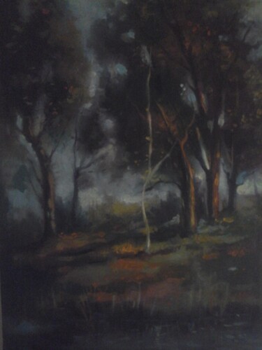 Painting titled "paysage impressionn…" by Mahmoud Bekkara, Original Artwork, Oil