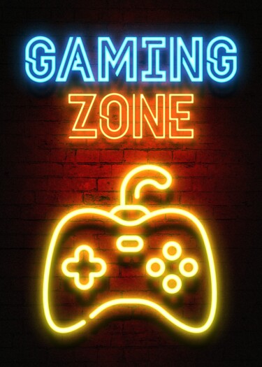 Arts numériques intitulée "gaming zone" par Mahmood Maher, Œuvre d'art originale, Peinture numérique